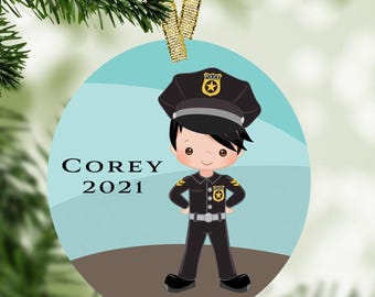 Police Officer Personalized Christmas Ornament - Police Ornament, First Responder, Cop Ornament, Keepsake Ornament