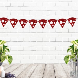 Pizza Garland, Pizza Themed Birthday Party Decor, Pizza Party Decorations, Glitter Banner, Italian Party
