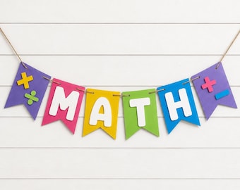Math Banner Classroom Decor, Bulletin Board, Math Teacher,  School Banner