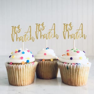 It's A Match Cupcake Toppers, Match Day Party Decorations, Med School Party Decor image 1