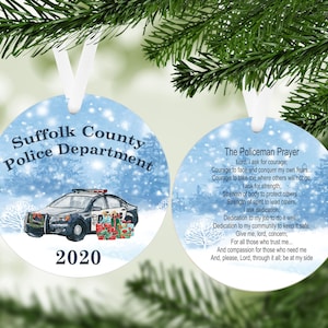 Policeman Prayer Christmas ornament - Police Officer, Police Ornament, Police Gift, Personalized Gift