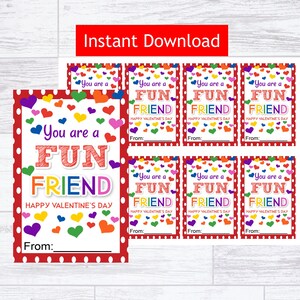 You are A Fun Friend Printable Tag - Instant Download Dip Candy Label - Kids Class Gift