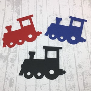 Train Paper Die Cut Birthday Party Decorations - 3&quot; Name Tags - Party Favor Labels