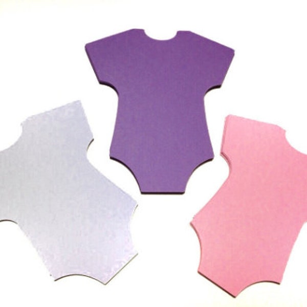 Baby bodysuit Paper die cuts 5" - Baby Shower, Place Cards, Guest book, Gender Reveal,
