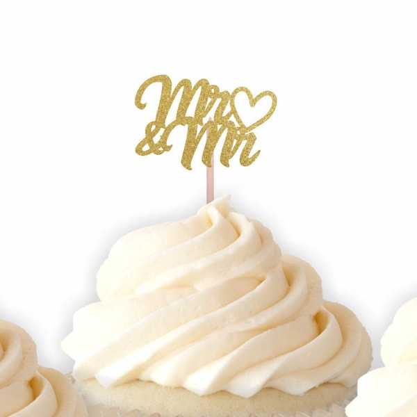 Mr. & Mr. Cupcake Toppers - Engagement Party, Gay Wedding, Wedding Cupcakes, Same Sex Marriage, LGBTQ Wedding,