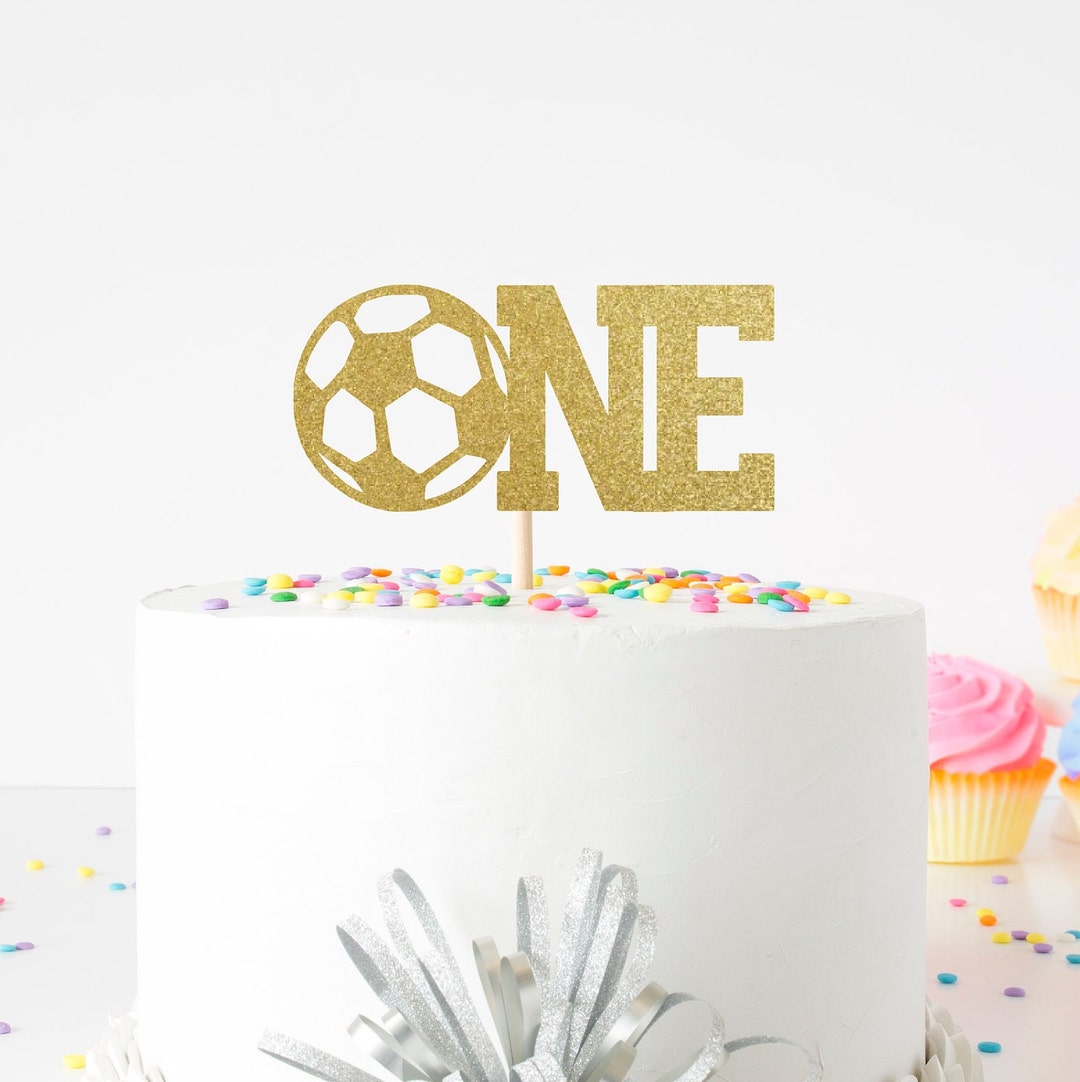 Soccer Cake Topper, First Birthday, One Topper, Soccer Ball, Cake