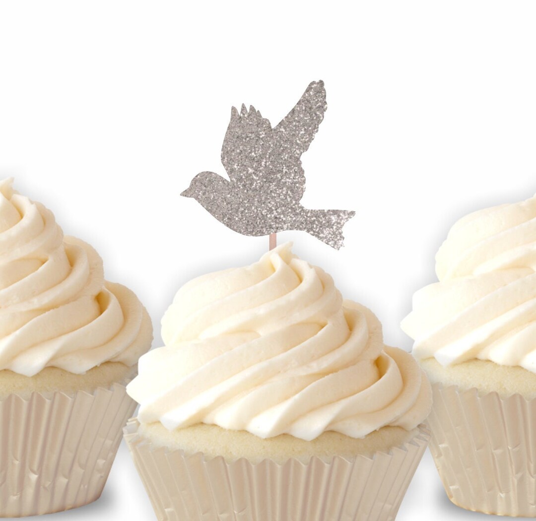 Dove Cupcake Toppers, Baptism Cupcake, Christening Cupcake, Holy
