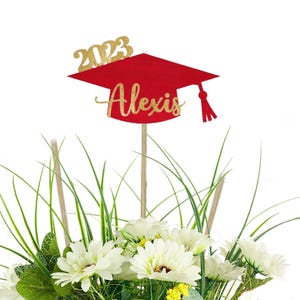 Personalized Graduation Centerpiece Picks, Script Letters, College Graduation, High School, Graduation party, Decorations, Class of 2026 画像 12