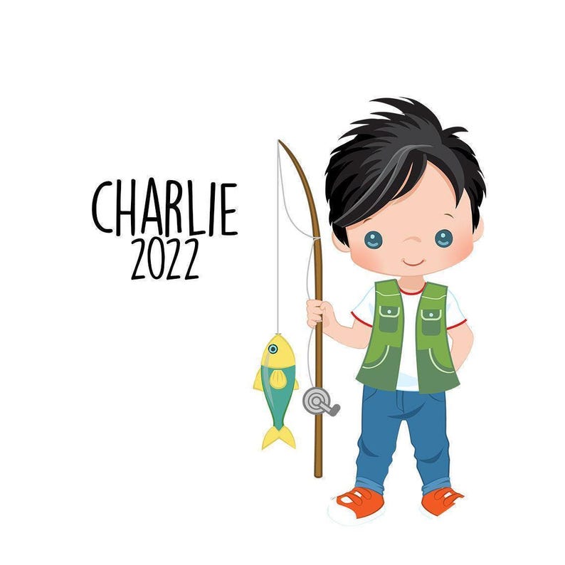 Boy Fishing Personalized Christmas Ornament - Fishing Ornament Personalized Gift image 9