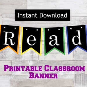 Druckbare Lesezeichen für Klassenzimmer - sofortiger digitaler Download - Bibliothek Schild - Klassenzimmer Dekor