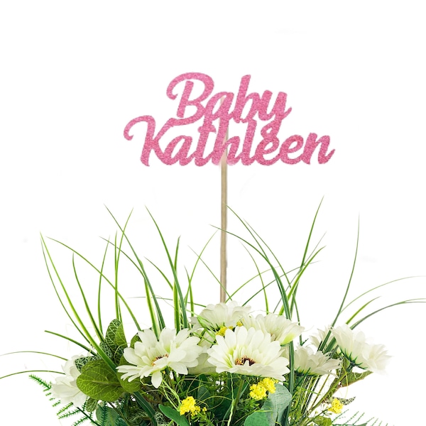 Baby Shower Centerpiece Picks -Custom Baby Name, Glitter Name, Personalized Centerpiece, Welcome Baby, Baby Name, Name Reveal, Gender Reveal