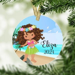 Hula Dancing Girl Custom Personalized Christmas Ornament - Keepsake Gift