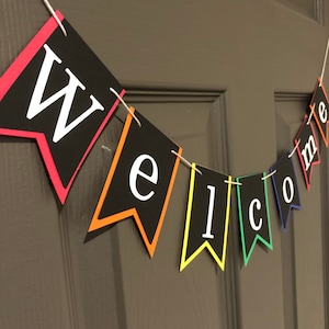 Classroom Welcome Door Banner Decoration - Back to School Class Sign, Teacher Name Gift