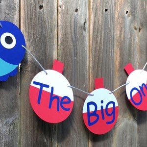 Big One First Birthday Banner - High Chair Banner,  Birthday Party Decorations, Fish Party, Fishing Birthday