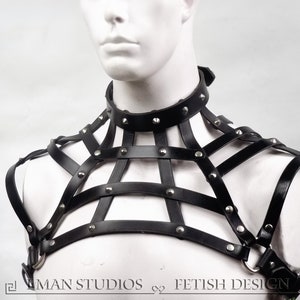 Lattice Harness Italian Leather / Mature BDSM Fetish image 1
