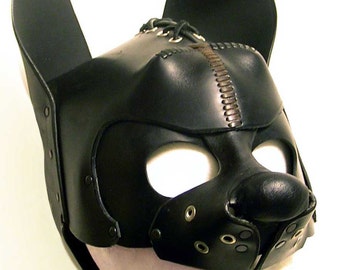 Handcrafted Leather Pup Mask.