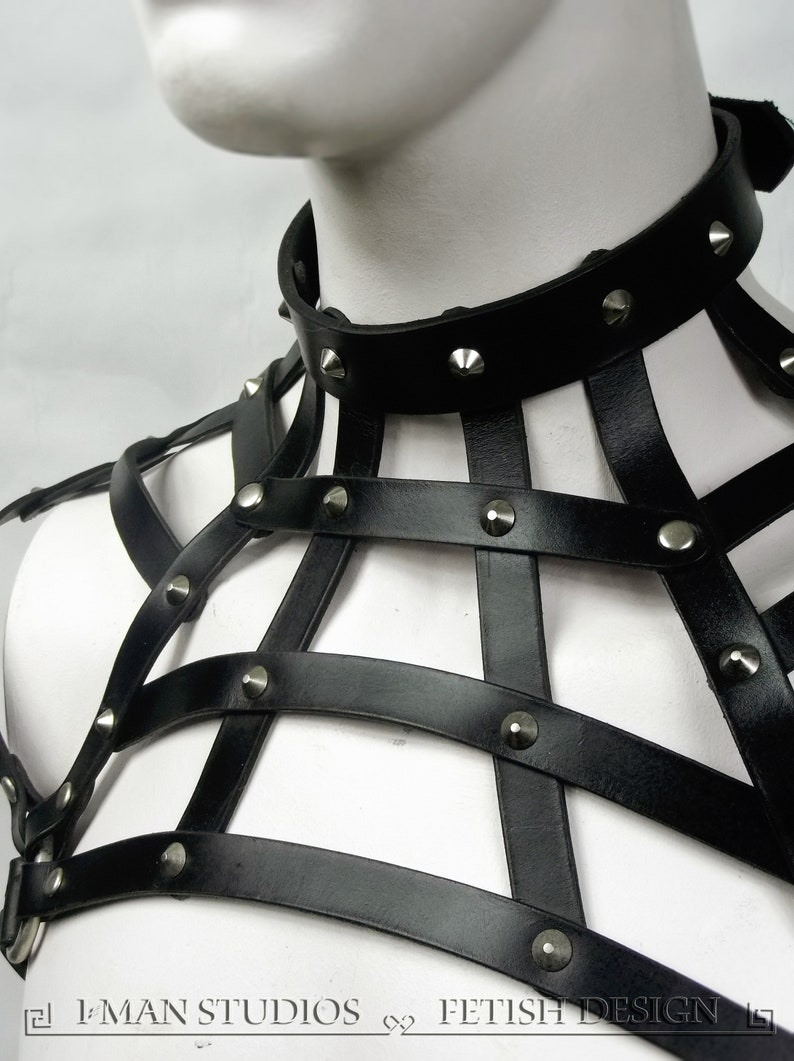 Lattice Harness Italian Leather / Mature BDSM Fetish image 8