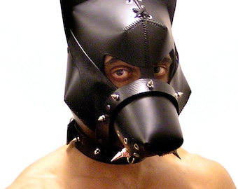 Handcrafted Leather Dog Mask.