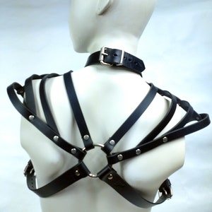 Lattice Harness Italian Leather / Mature BDSM Fetish image 5