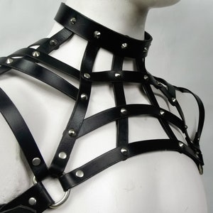 Lattice Harness Italian Leather / Mature BDSM Fetish image 7