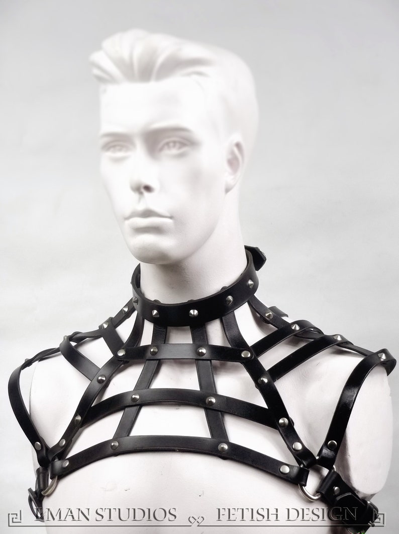 Lattice Harness Italian Leather / Mature BDSM Fetish image 1