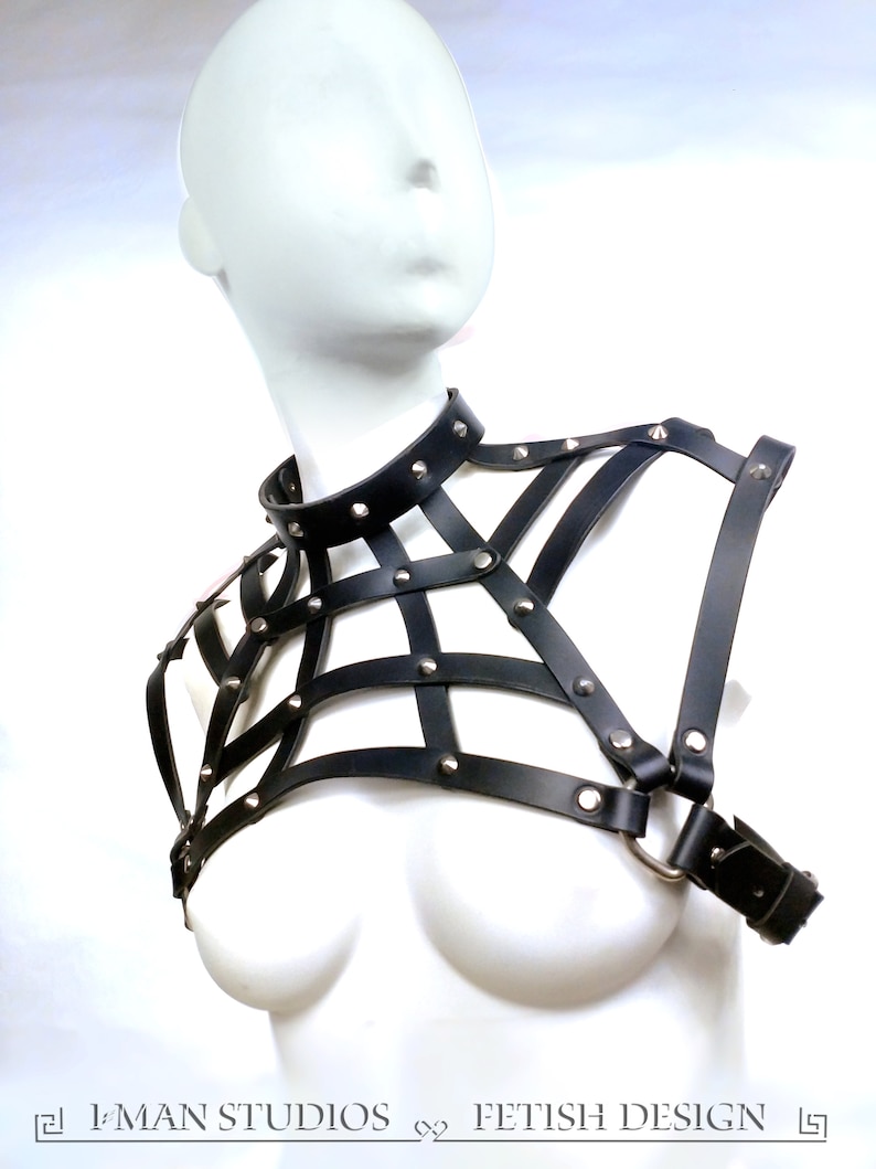 Lattice Harness Italian Leather / Mature BDSM Fetish image 2