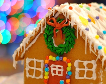 Christmas Gingerbread House Photograph Print