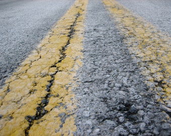 Closeup Street Lines Photograph Print