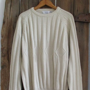 Vintage SEARS Mens Pullover Tan Sweater Large Long Sleeve The Men&#39;s Store