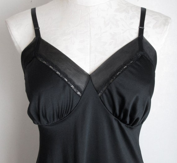 Vintage Lorraine Lingerie Black Full Dress Slip S… - image 4