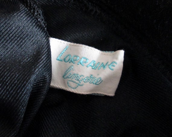 Vintage Lorraine Lingerie Black Full Dress Slip S… - image 9