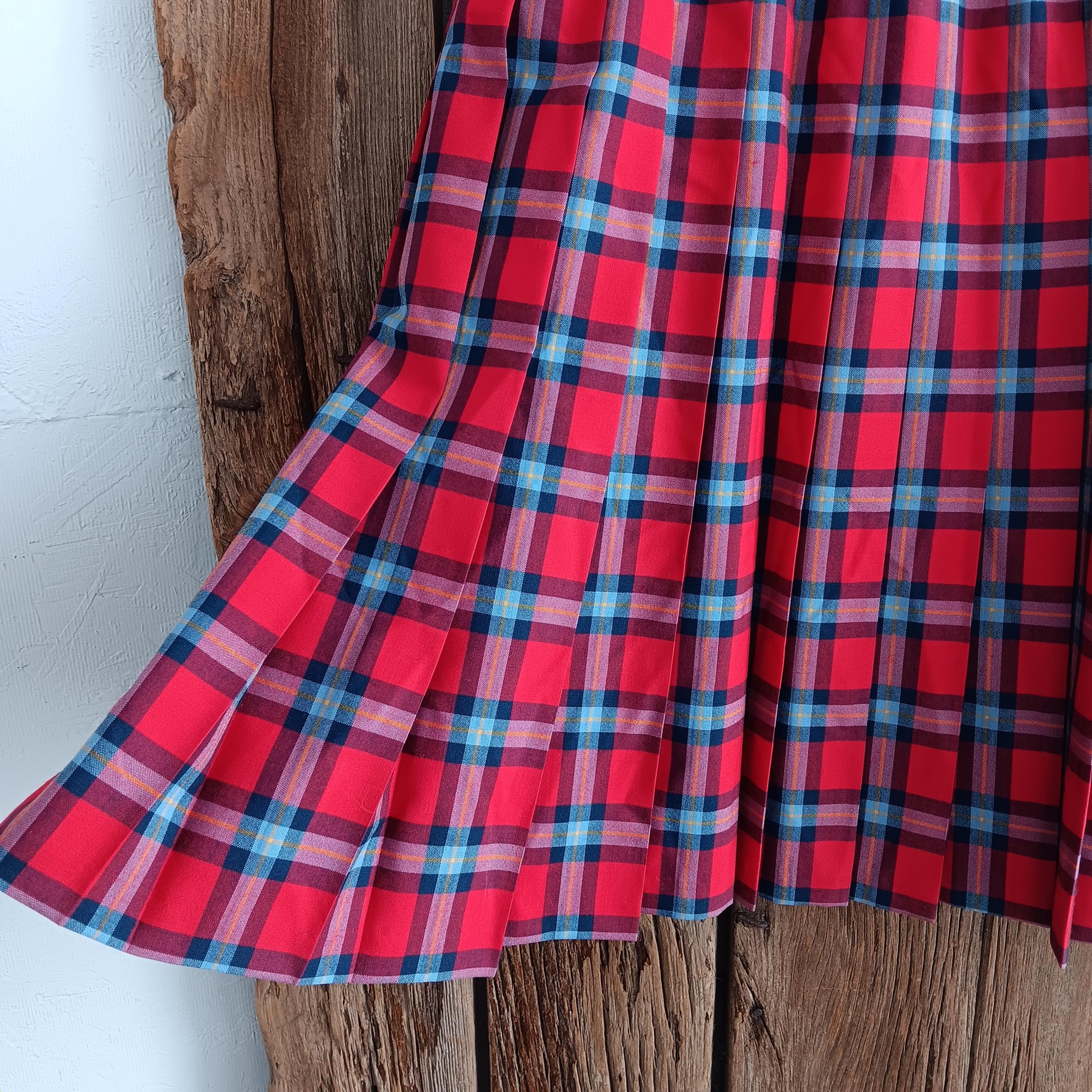 VTG ペンドルトン レッド タータン チェック キルトスカート ピュア