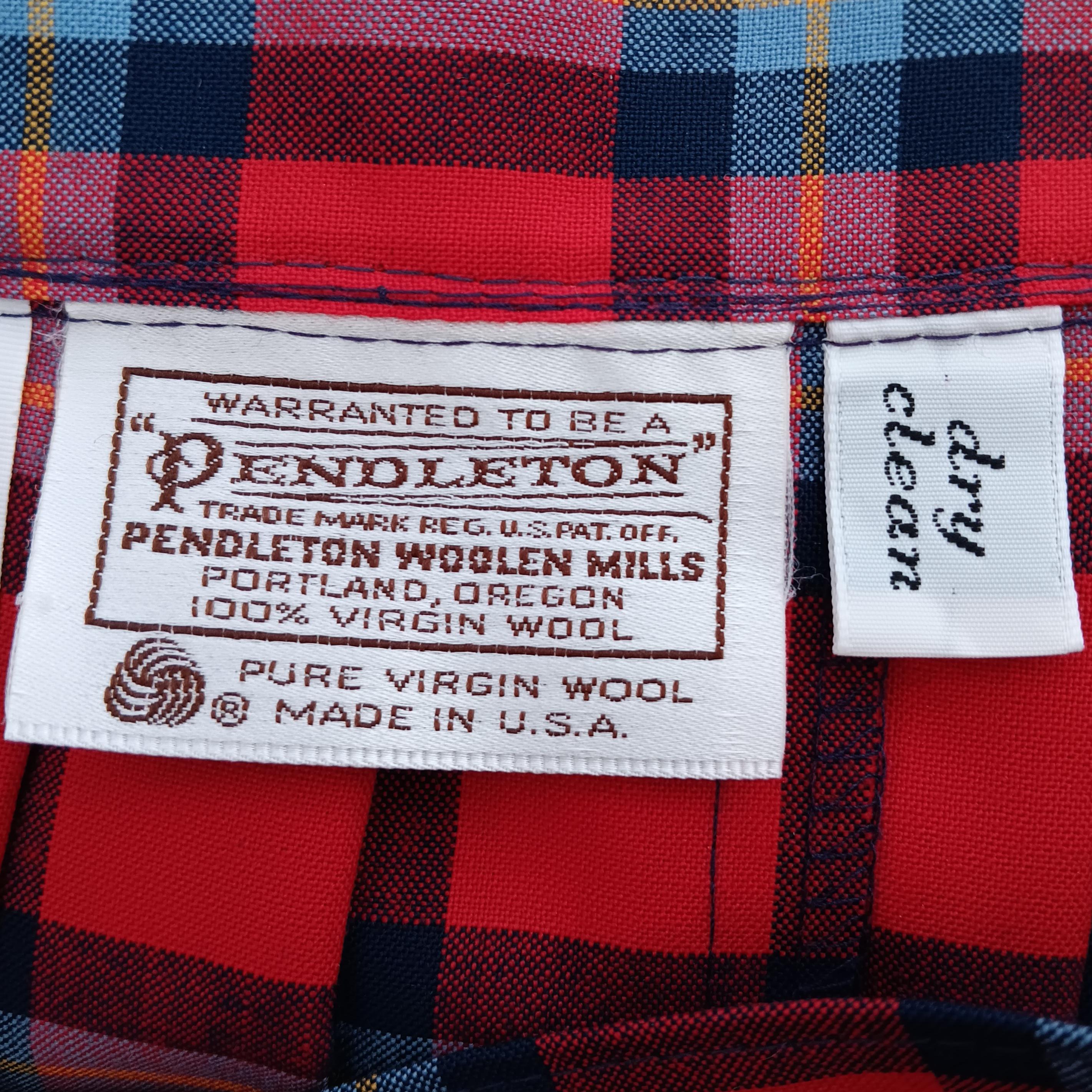 VTG ペンドルトン レッド タータン チェック キルトスカート ピュア