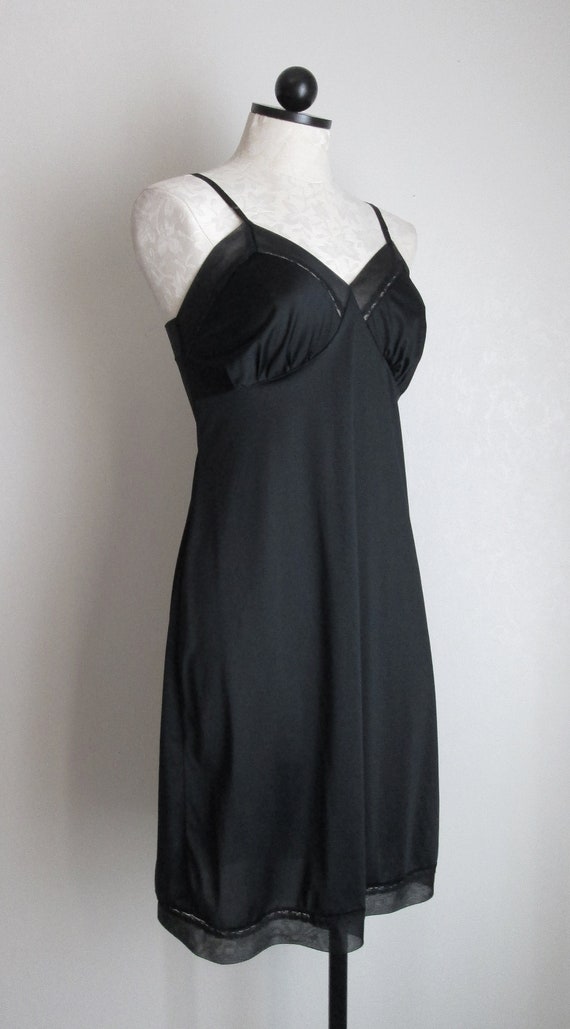 Vintage Lorraine Lingerie Black Full Dress Slip S… - image 5