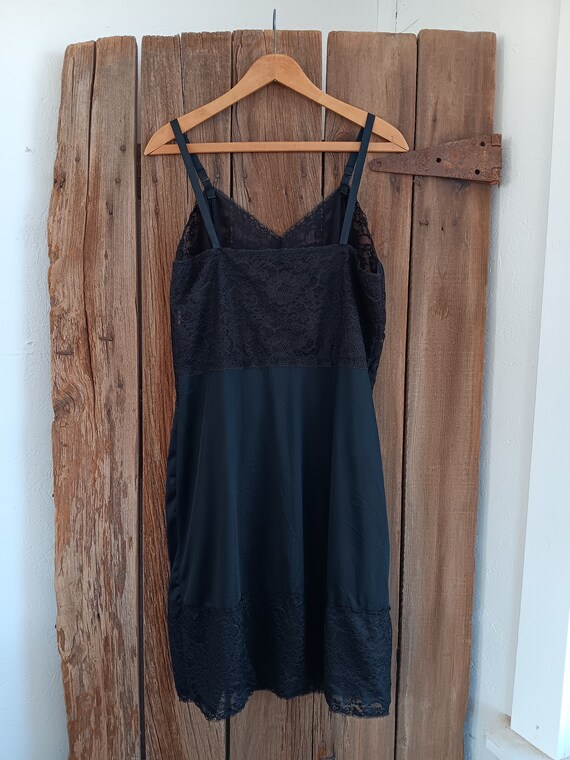 Vintage Deena Fine Lingerie Black Full Slip Dress… - image 5