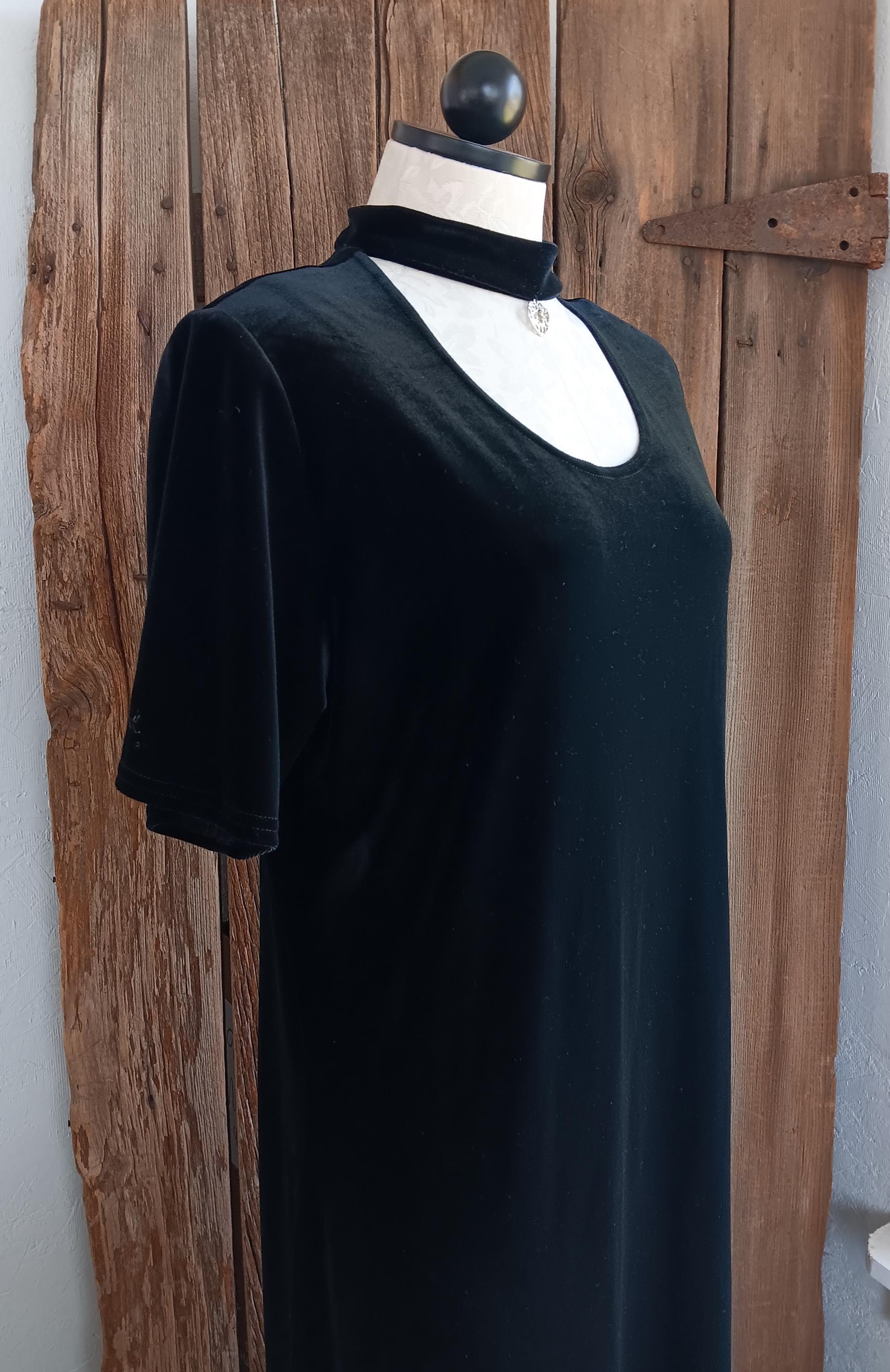 Robe Velours Noir Y2K Taille 8 - Neuf Sans étiquettes - Style Mini à Bretelles