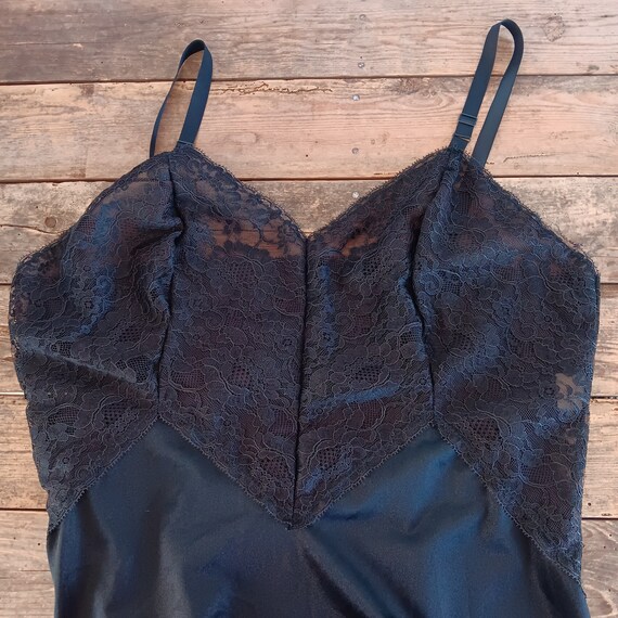 Vintage Deena Fine Lingerie Black Full Slip Dress… - image 6