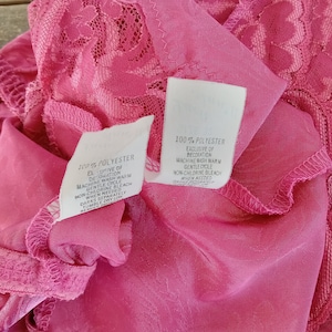 Vintage Lucie Ann II Pink Camisole Tap Pants Knickers Set Size 32/Small Satin Lingerie Lace Trim image 10