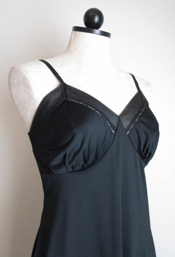 Vintage Lorraine Lingerie Black Full Dress Slip S… - image 6