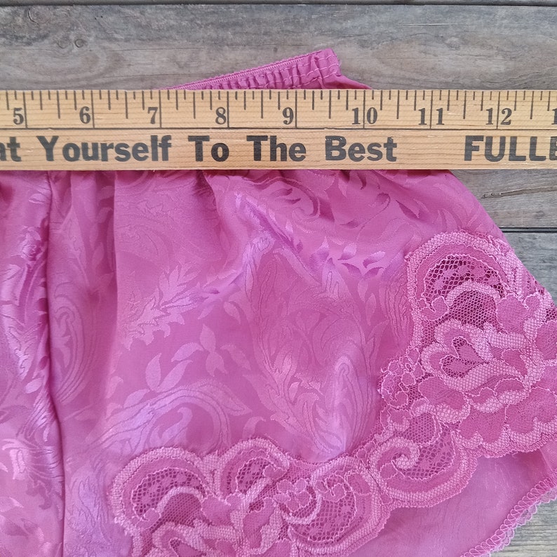 Vintage Lucie Ann II Pink Camisole Tap Pants Knickers Set Size 32/Small Satin Lingerie Lace Trim image 7