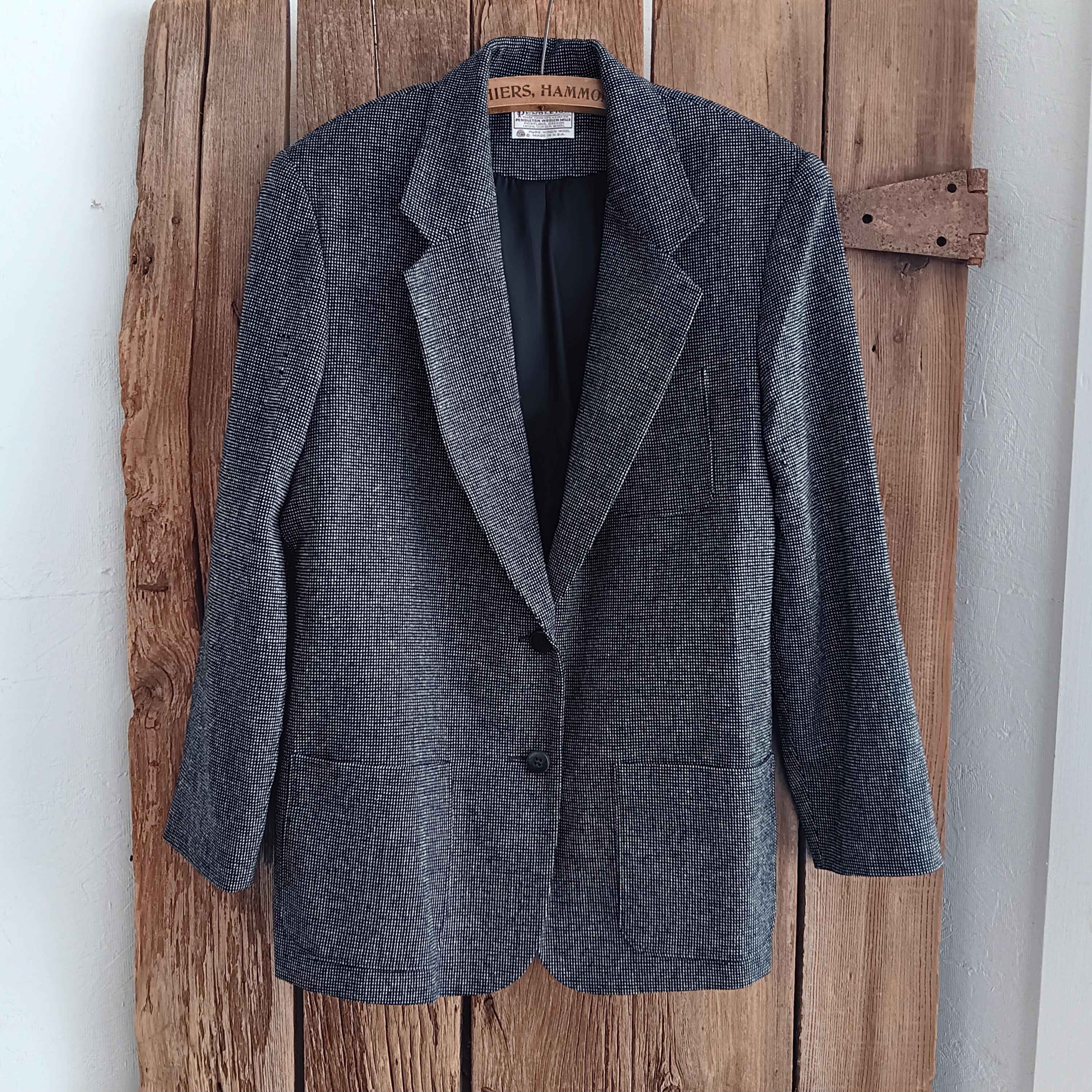 Veste Blazer PENDLETON Vintage - 100% Laine Vierge Pure - Taille 10 - Motif écossais Beige - Occasion