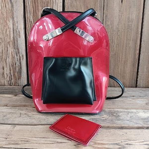 black patent leather organizer backpack Patent Leather Backpack
