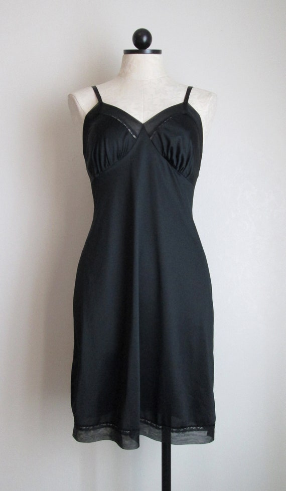 Vintage Lorraine Lingerie Black Full Dress Slip S… - image 2