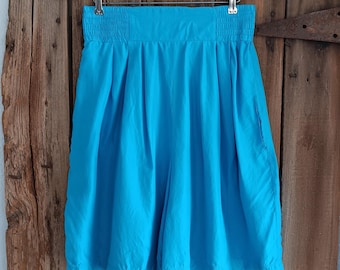 VTG Compagnie Internationale Express Blue Silk Pleated Shorts Womens Medium *A