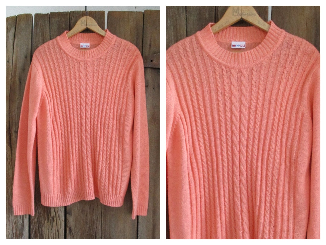American Sweetheart Orange Sweater Long Sleeve Womens Vintage Clothing