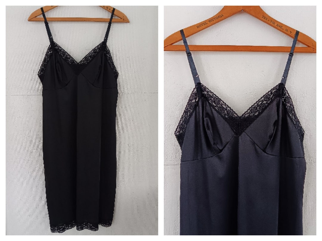Camisole Vintage Bestform Noir Jacynthe Dentelle Peek-a-boo Taille 34 Antron III Nylon