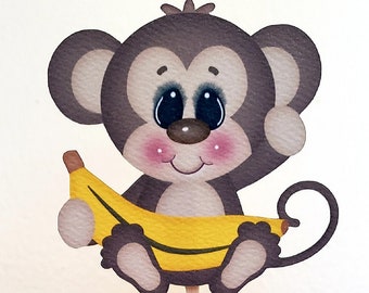 Monkey Cupcake Toppers, Safari Cupcake Toppers, Jungle Cupcake Toppers, Birthday Cupcake Toppers