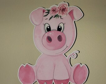 Pig Cake Topper, Children's Cake Topper, Birthday Cake Topper, Farm cake topper