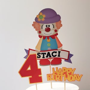 Clown Cake Topper, Clown Birthday Cake Topper, Birthday Cake Topper, Circus Themed Cake Topper, Clown Themed Cake Topper