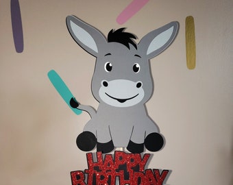 Barnyard Birthday Cake Topper, Birthday Cake Topper, Donkey Cake Topper